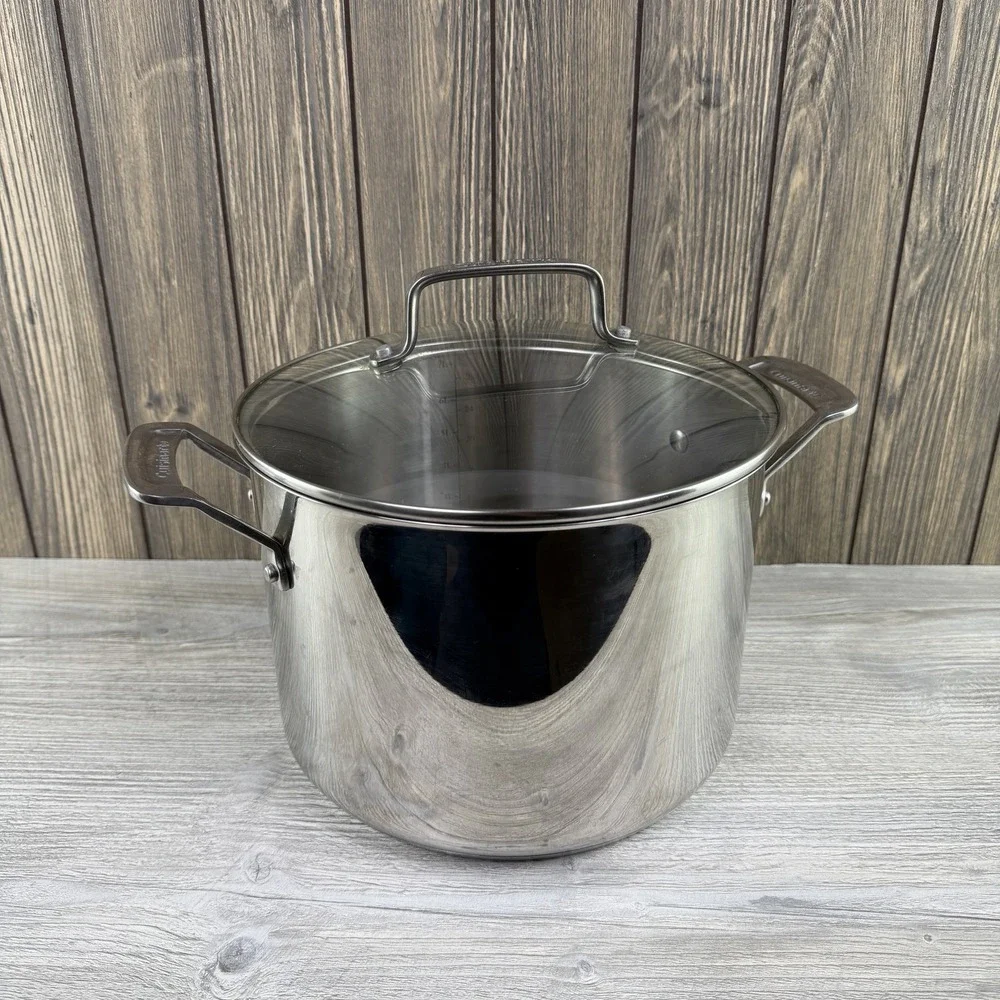 Cuisinart 73166-24 8 Qt Stainless Steel Stockpot Glass Lid Induction Ready